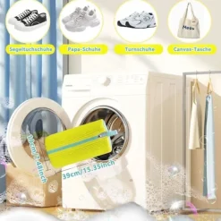 Tvättillbehör-4 st Tvättmaskinpåsar för skor, Tvättpåsar för skor för tvättmaskin och torktumlare, Återanvändbar tvättpåse passar alla skotyper och storlekar