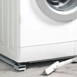 Tvättillbehör-2 st Tvättmaskinsställ Mobilt Verktyg Kylskåpsbas Mobil Rullställ Kylskåpshylla Hjul Svart