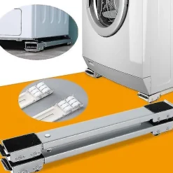 Tvättillbehör-2 st Tvättmaskinsställ Mobilt Verktyg Kylskåpsbas Mobil Rullställ Kylskåpshylla Hjul Svart