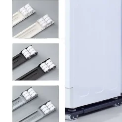 Tvättillbehör-2 st Tvättmaskinsställ Mobilt Verktyg Kylskåpsbas Mobil Rullställ Kylskåpshylla Hjul Svart