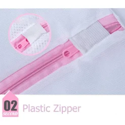 Tvättillbehör-2 st Tvättnät för Tvättmaskin, Rese-tvättpåse Set för Torktumlare, Hållbara Tvättnät för Fintvätt, BH:ar, Underkläder, Portabel M 40cmx50cm