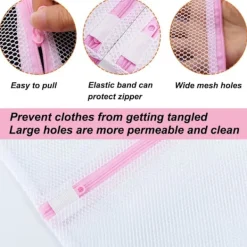 Tvättillbehör-2 st Tvättnät för Tvättmaskin, Rese-tvättpåse Set för Torktumlare, Hållbara Tvättnät för Fintvätt, BH:ar, Underkläder, Portabel M 40cmx50cm