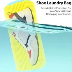Tvättillbehör-2 st tvättpåsar för skor, skorengöringspåse med dragkedja, tvättpåse för skor, återanvändbar, lätt och bärbar
