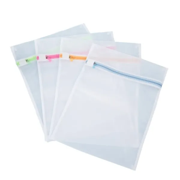 Tvättillbehör-4 st tvättpåsar 40x30 cm tvättnät för att skydda dina olika kläder, skor, strumpor, behåar, underkläder, slumpmässig färg