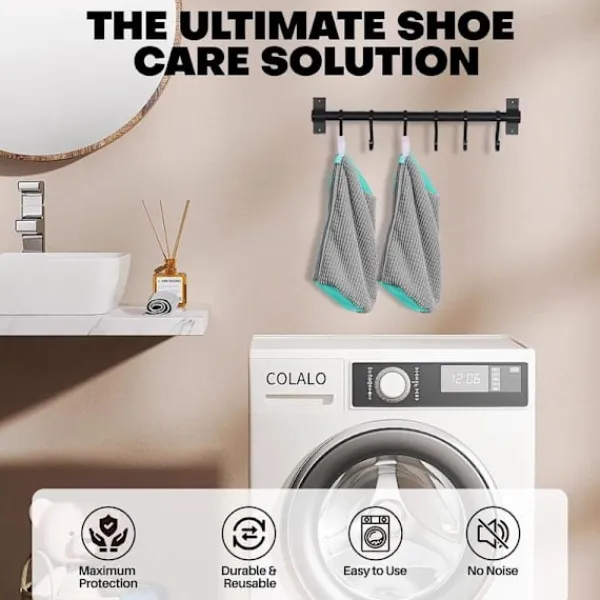 Tvättillbehör-2 st Tvättskopåsar för Tvättmaskin och Torktumlare, Återanvändbar Skopåse för Rengöring