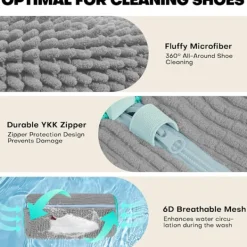 Tvättillbehör-2 st Tvättskopåsar för Tvättmaskin och Torktumlare, Återanvändbar Skopåse för Rengöring_yux