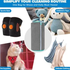 Tvättillbehör-2 st Tvättskopåsar för Tvättmaskin och Torktumlare, Återanvändbar Skopåse för Rengöring - FQ blue[f]