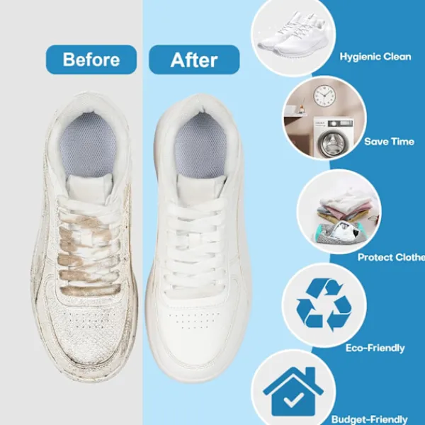 Tvättillbehör-2 st. Tvättväska för skor för tvättmaskin och torktumlare, återanvändbar skopåse för rengöring