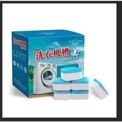 Rengöringsmedel-12 st/förpackning rengöringstabletter för tvättmaskin, effektiv avkalkningsmedel för vattentank, rengöringstabletter för tvättmaskin