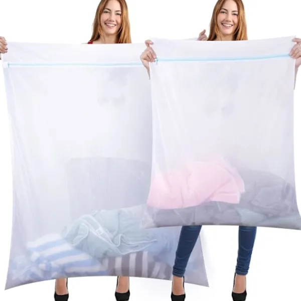 Tvättillbehör-4 Stora Tvättnätspåsar, 50cm*60cm för Tvättmaskin Kläder Smutsiga Kläder Torktumlare Nät Skydd