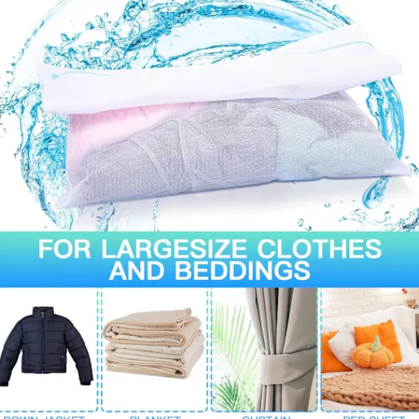 Tvättillbehör-4 Stora Tvättnätspåsar, 50cm*60cm för Tvättmaskin Kläder Smutsiga Kläder Torktumlare Nät Skydd