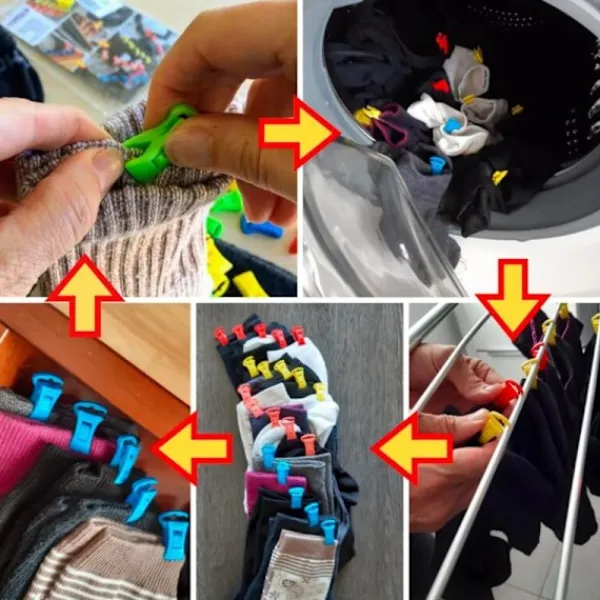 Tvättillbehör-40 Strumpklämmor 1.5*2.8cm för Tvättmaskin och Torktumlare Klädtorkkrok Mycket Bekväm och Snabb att Hänga, Sortera OCH LÅDA med KLÄMMAN