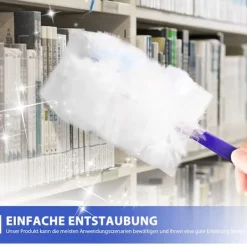 BästaGåva Svampar & Dukar-50 stycken dammvippor, dammtrasor, refill-paket för Swiffer, mikrofiber dammvippa med 2 handtag för damm smuts bil