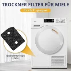GIFT OF G Torktumlare-4 stycken filter Kompatibla med Miele T1-serien torktumlare 9164761 reservdel torktumlare fin/grov 207 x 157 x 30 mm tumbl
