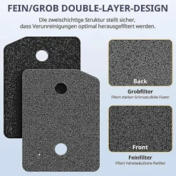GIFT OF G Torktumlare-4 stycken filter Kompatibla med Miele T1-serien torktumlare 9164761 reservdel torktumlare fin/grov 207 x 157 x 30 mm tumbl