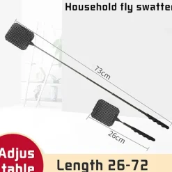 Skadedjur & Insekter-3 stycken flugsmällare, teleskopiskt handtag manuell skadedjursbekämpning, bärbara myggdödare för att skydda ditt kök (svart)