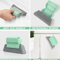 Fönsterrengöring-3 stycken fönsterremsrengöringsborstar och fönsterrengöringsverktyg