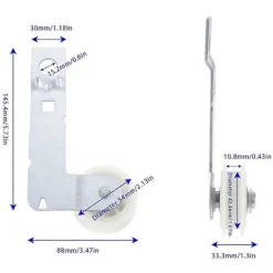 Torktumlare-2 Stycken för W10837240 Torktumlare Spännrulle med Fäste, för 279640 W10118756 W10547290 PS11726337 3387372 3388674, W101187555