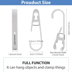 Tvättillbehör-4 Stycken Hängande Klämmor Krokar, Tvättkrokar med Klämmor Stövelhängare för Garderob Plast för Badrum Garderob Hattar Handduk Strumpor