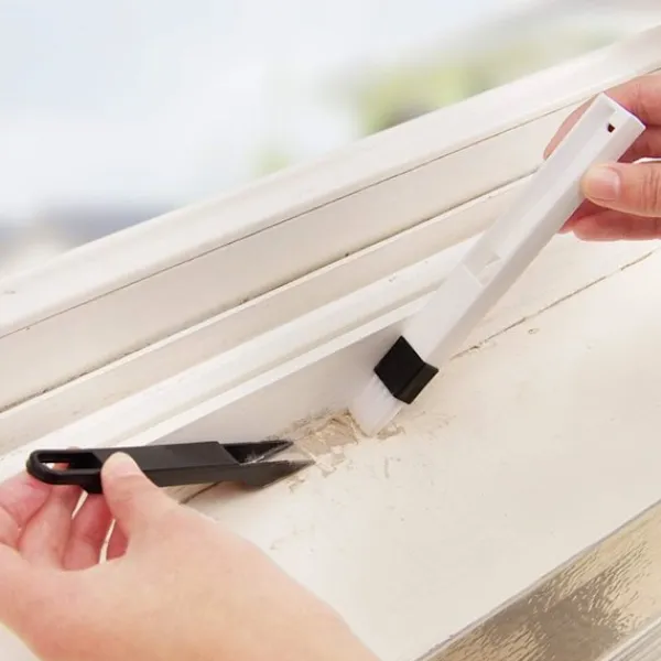 Fönsterrengöring-5 stycken 2-i-1 fönsterfåra rengöringsborste, fönsterklyka rengöring