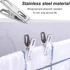 Tvättillbehör-20 stycken metallklädnypor, multifunktionella klädnypor vindtäta