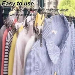 Tvättillbehör-20 stycken metallklädnypor, multifunktionella klädnypor vindtäta