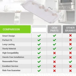 Torktumlare-4 stycken Passar för W10861225 W10714516 Torktumlare Dörrhandtag Ersättningsdelar Ersättning AP
