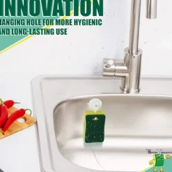 J-star Svampar & Dukar-12 stycken Skrubbstädmaterial - Köksdisksvamp med krokhållare