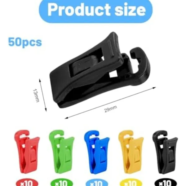 Tvättillbehör-50 Stycken Sock KlämmorSock Klämmor för Tvättmaskin och Torktumlare Sock Klämmor med Hängande KrokarMultifunktionell Sock Klämma Kläder