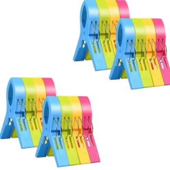 Tvättillbehör-16 Stycken Stora Klädnypor, Handduksklämmor, Strandhandduksklämmor, Stor Klämma, Strandhandduksklämmor, Handdukar, Handduksklämmor, Vindtäta Klämmor På Strand Och Solstol | Fyndiq