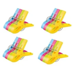 Tvättillbehör-16 Stycken Stora Klädnypor, Handduksklämmor, Strandhandduksklämmor, Stor Klämma, Strandhandduksklämmor, Handdukar, Handduksklämmor, Vindtäta Klämmor På Strand Och Solstol | Fyndiq