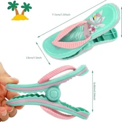 Tvättillbehör-4 Stycken Strandhandduksklämmor, Toffelhandduksklämmor för Solstolar, Stora Tvättklädnypor, Strandklämmor för Handdukar Tvätt Solbädd