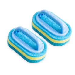 Svampar & Dukar-2 Stycken Svamp Rengöringsborste med Handtag, Svamp för Kök eller Badrum, Dekontamineringssvampborste för Diskho, Kakelväggar, Diskbänkar och Badkar | Fyndiq