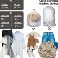 Tvättillbehör-2 Stycken Tvättsäck med Dragsko, Mesh Tvättsäck för Tvättmaskin, Mesh Tvättsäck (20x24/24x32 tum)