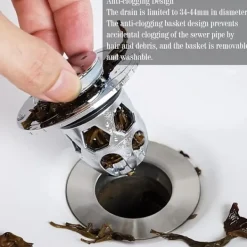 Tvättillbehör-2 Stycken Universal Handfatspropp (Silver), Pop Up Diskho Propp Anti, ZQKLA