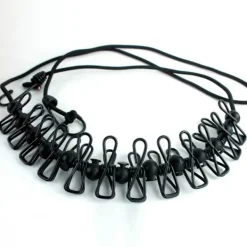 Tvättillbehör-1 svart bärbar tvättlina, elastisk tvättlina, justerbar