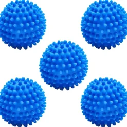 Torktumlare-5 torkbollar, återanvändbara torkbollar, tumlartorkbollar, igelkottbollar, torkbollar för tumlare och torktumlare, 5 st (blå)