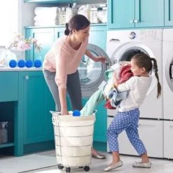 Torktumlare-5 torkbollar, återanvändbara torkbollar, tumlartorkbollar, igelkottbollar, torkbollar för tumlare och torktumlare, 5 st (blå)