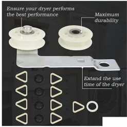 DMstore Torktumlare-4392067 Torktumlare Reparationskit &w10837240 Torktumlare Idler,279640 Idler Rulle Kompatibel Whirlpool,ersätter 4BY