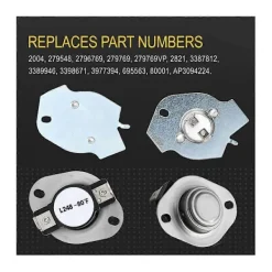 Torktumlare-279769 Torktumlare Värme Termisk Avstängningssats Kompatibel med 3389946, 3398671, 3977394, 695563, AP30942