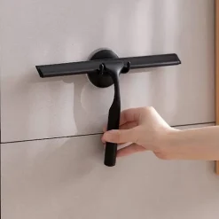 Fönsterrengöring-10 tums fönsterskrapa, rostfri duschskärmsskrapa med stark sugkoppskrok för badrum, kök, spegel, bil, fönster- och glasrengöring