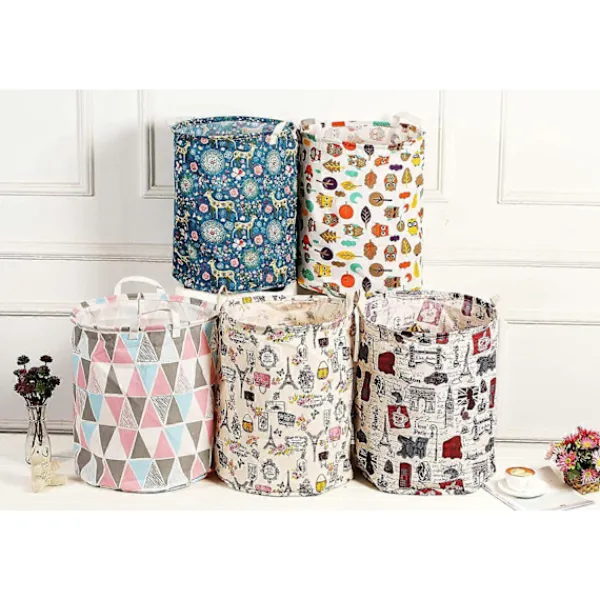 Tvättillbehör-19,7 Vattentät Vikbar Tvättkorg, Smutsiga Kläder Tvättkorg, Linneförvaringsorganisatör för Leksakssamling (Uggla)