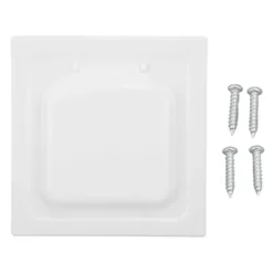 Torktumlare-ABS Utomhus Torktumlare Ventilationsskydd med Dubbla Dörrar för 4-tums Kanal och Ventiler Vit Inkluderar 4 Skruvar