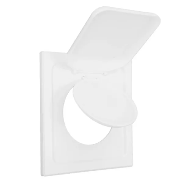 Torktumlare-ABS Utomhus Torktumlare Ventilationsskydd med Dubbla Dörrar för 4-tums Kanal och Ventiler Vit Inkluderar 4 Skruvar