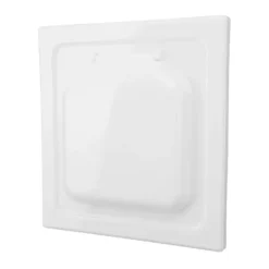 Torktumlare-ABS Utomhus Torktumlare Ventilationsskydd med Dubbla Dörrar för 4-tums Kanal och Ventiler Vit Inkluderar 4 Skruvar