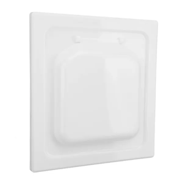 Torktumlare-ABS Utomhus Torktumlare Ventilationsskydd med Dubbla Dörrar för 4-tums Kanal och Ventiler Vit Inkluderar 4 Skruvar