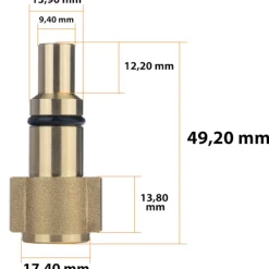 Rosfix Högtryckstvättar-Adapter Bayonet för Hogtryckstvätt – Mässing | 1/4" Invändig Gänga | Kompatibel med Lavor Vertigo, Parkside PHD