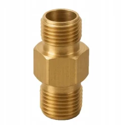 Rosfix Högtryckstvättar-Adapter 1/4GZ-1/4GZ i Mässing – Högtrycksreduktion | Utvändig Gänga 1/4 Tum | för Högtryckstvättar