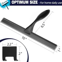 EURL Fönsterrengöring-Allround Duschskrapa: 25 cm Blad, Hållbart Rostfritt Stål, Ergonomiskt Handtag, Självhäftande Förvaringskrok, Rengöring Utan Ränder, Multi-Yta