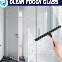 EURL Fönsterrengöring-Allround Duschskrapa: 25 cm Blad, Hållbart Rostfritt Stål, Ergonomiskt Handtag, Självhäftande Förvaringskrok, Rengöring Utan Ränder, Multi-Yta